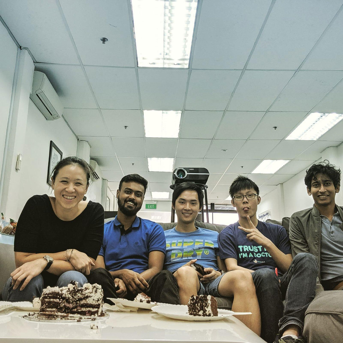 Another shot of the team, including co-founder Yanchuan Sim (second from right).