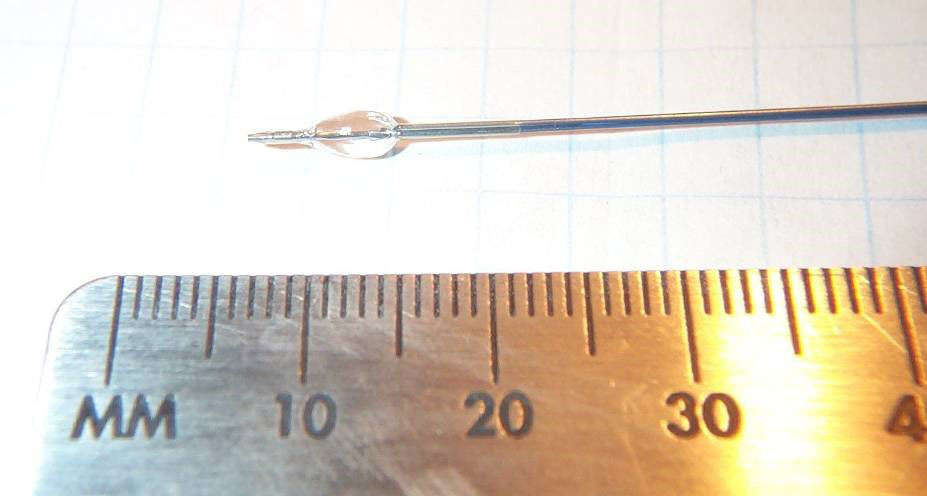 Close-up of catheter tip.